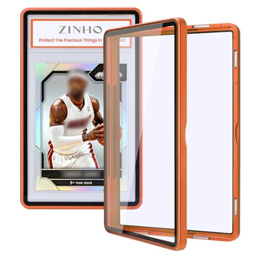 ZINHO Graded Card Case Magnetic Aluminum Alloy Slab Protector Display Case Fits BGS Cards, UV Protection (Orange) - color: Orange, style: BGS Card Case