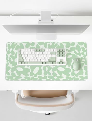 Cute Aesthetic Sage Green Keyboard Computer Desk Mat Pad Cute Sage Green, Desk Matt for Desktop, Keyboard Mats for Desk (31.5" x 15.8") - color: Sage Green