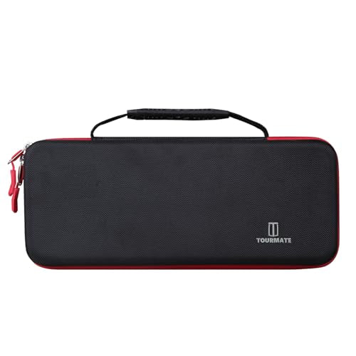 Hard Storage Case for Keychron QMK/VIA/Aula F75 Pro/WIN68 HE/RedThunder 60%/GEODMAER 65% Gaming Keyboard,Travel Case for EPOMAKER x Aula F75/Ajazz AK820 Pro Mechanical Keyboard(Only Box)(Black + Red)