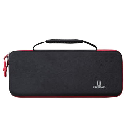 Hard Storage Case for Keychron QMK/VIA/Aula F75 Pro/WIN68 HE/RedThunder 60%/GEODMAER 65% Gaming Keyboard,Travel Case for EPOMAKER x Aula F75/Ajazz AK820 Pro Mechanical Keyboard(Only Box)(Black + Red)