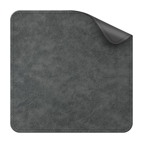 Imitation Crazy Horse Leather Desk Mat - Waterproof Desk Pad - Ideal for Large Mouse Pad and Desk Mats on Top of Desks (Gray+Dark Gray, 11"*8") - color: Gray+dark Gray, size: 11" x 8"