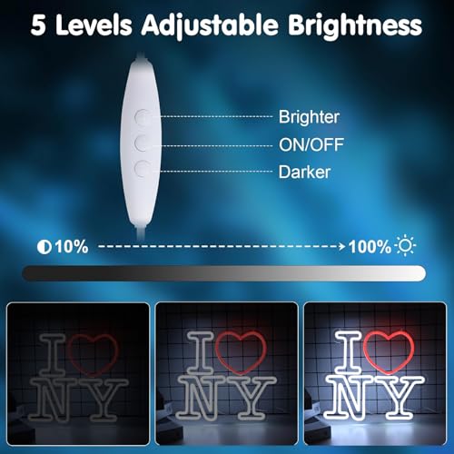 Love NY Neon Signs for Wall Decor，Led Neon Light for Bedroom Office Party，Christmas gift - style: I love NY