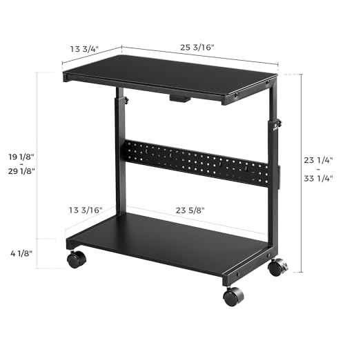 EUREKA ERGONOMIC Height Adjustable Computer Tower Stand, Illuminated Glass Panel PC Stand w/RGB Lights, 2-Tier CPU Holder Cart Under Desk, PC Floor Stand for Office Gaming, APP Control - color: Mix Color Lite