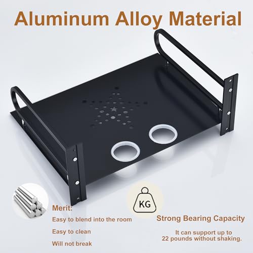 HNVNER Floating AV Shelves,Projector Wall Mount DVD Shelf,Floating Entertainment Center Bracke Under TV for Cable Boxes/Games Console/DVR/TV Accessories (Single Layer) - size: Single Layer