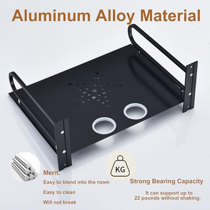 HNVNER Floating AV Shelves,Projector Wall Mount DVD Shelf,Floating Entertainment Center Bracke Under TV for Cable Boxes/Games Console/DVR/TV Accessories (Single Layer) - size: Single Layer