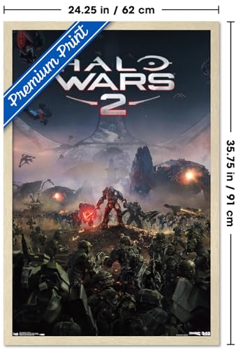 Halo: Halo Wars 2 - Key Art Wall Poster, 34L" x 22.4W", Blonde Framed Version - color: Blonde Framed Version, size: 34"L x 22.4"W