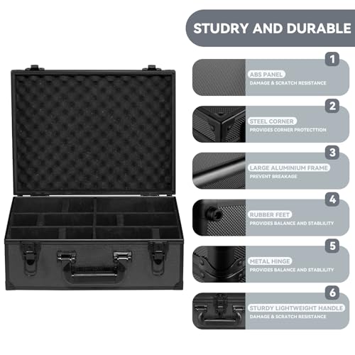novelinks Trading Card Storage Box for 3" x 4" 35pt Rigid Cards, Toploader Organizer Case, Trading & Sports Cards, Graded & Rating Card Holder Box, with 6 DIY Partitions (6 Card Slots) - size: 6 Card Slots