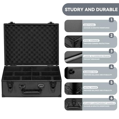 novelinks Trading Card Storage Box for 3" x 4" 35pt Rigid Cards, Toploader Organizer Case, Trading & Sports Cards, Graded & Rating Card Holder Box, with 6 DIY Partitions (6 Card Slots) - size: 6 Card Slots