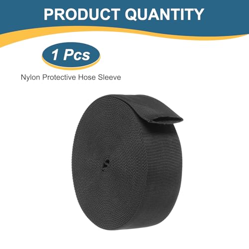 HARFINGTON Nylon Protective Hose Sleeve 1.2" ID 33FT Cable Cover Sheath Hydraulic Hose Protector Wrap for Welding Cord Tig Torch Hydraulic, Black - size: 1.2" ID 33FT