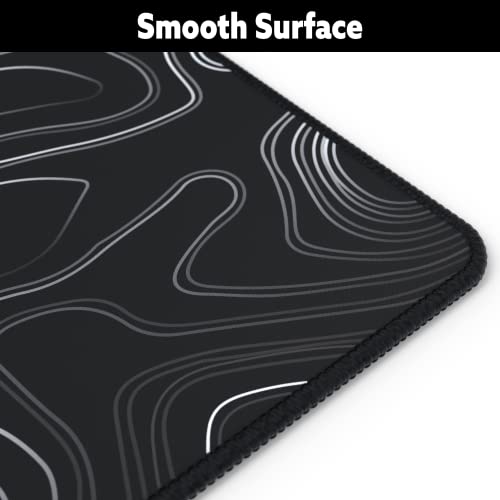Gamer Boss - Gaming Mouse Pad - 36 x 12 Inches - 4mm Thick with Stitched Edges, Non-Slip Rubber Base, Premium Cloth Mousepad, Desk Mat for Laptop, Keyboard, Computer & PC (Extended, Topographic) - color: Topographic, size: 36" x 12"