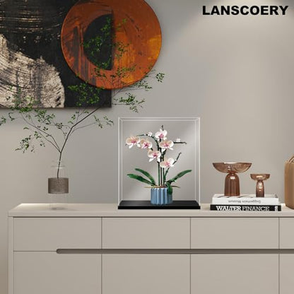 LANSCOERY Acrylic Display Case, 18x18x18 in Clear Display Box with 10mm Black Base for Large Collectibles and Keepsakes - color: Black, size: 18x18x18inch; 45x45x45cm