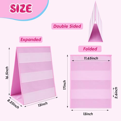 Faccito Bookmark Display Stand, Double Sided Portable Holder, Pink Desktop Display Rack for Gift-Ready Reading Accessories, Craft Fairs, Vendor Booths - color: Pink, style: 2 Sides