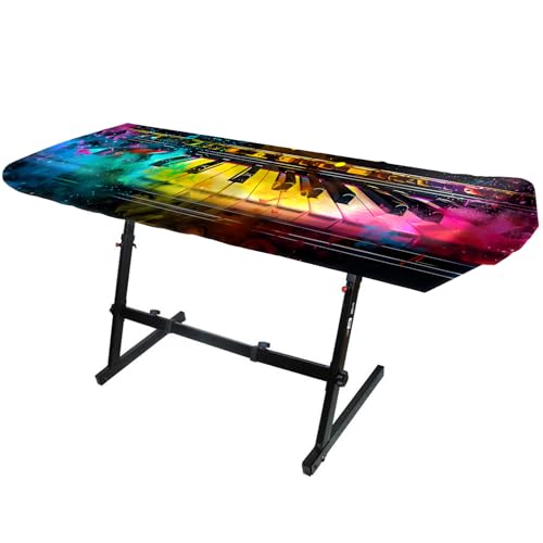 Nuxovilar Stretchy 88 Keys Keyboard Piano Dust Cover, Dust - Proof Elastic Milk Silk with Vivid Colorful Keyboard Keys Pattern for Digital Keyboards - color: hd01969