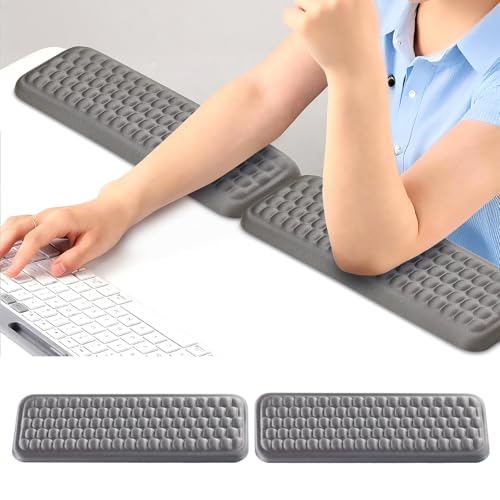 2PCS L-Shaped Desk Wrist Rest Elbow, Forearm & Wrist & Elbow Comfort Support for Desk Edge, Memory Foam Desk Edge Cushion, Adjustable Non-Slip, Ergonomic Support for Elbow Pad for Desk (Gray)