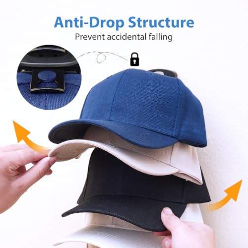 MACOPRO Hat Organizer for Baseball Caps for wall,2 Pack Cap Racks, Rack Hanger Storage Display Holder Hooks Stand for Closet Door,Hold Up to 40 Hats