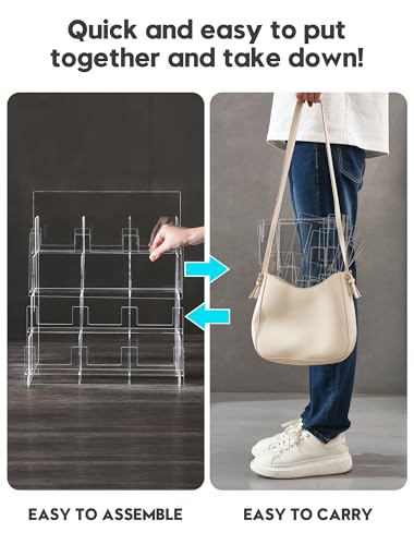 Acrylic Sticker Display Stand, Sticker Holder Display for Vendor Events, Card Rack Display Stand, Portable Display Rack