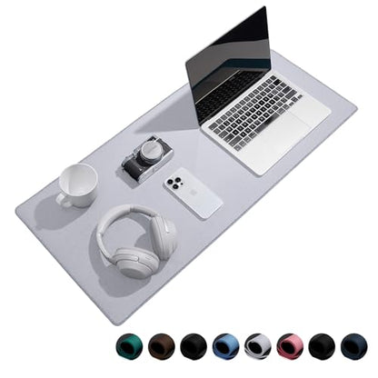 Reniteco Waterproof Large Gaming Mouse Pad with Durable Stitched Edges, Non-Slip Rubber Base, Grainy Jacquard Mouse Mat Desk Pad for Home Office Gaming, 31.5''x11.8''x0.12'', Matte Light Gray - color: Matte Light Gray, size: 31.5''x 11.8''x0.12"