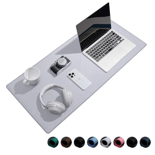 Reniteco Waterproof Large Gaming Mouse Pad with Durable Stitched Edges, Non-Slip Rubber Base, Grainy Jacquard Mouse Mat Desk Pad for Home Office Gaming, 35.4''x15.7''x0.12'', Matte Light Gray - color: Matte Light Gray, size: 35.4''x15.7''x0.12"