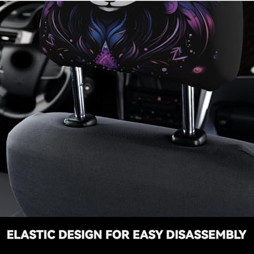 Dujiea 2 Pack Bohemian Mandala Fox Car Headrest Covers, Universal Soft Car Seat Head Rest Cover Protector, Vehicle Accessories Fabric Headrest Cover for Cars Vans Trucks - color: Bohemian Mandala Fox