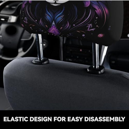 Dujiea 2 Pack Bohemian Mandala Fox Car Headrest Covers, Universal Soft Car Seat Head Rest Cover Protector, Vehicle Accessories Fabric Headrest Cover for Cars Vans Trucks - color: Bohemian Mandala Fox
