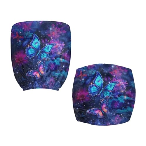 Galaxy Butterfly Computer Chair Covers Stretchable Office Chair Cover Dorm Computer Rotating Chair Slipcover 2 Piece Washable Seat and Back Cover Desk Chair Seat Cushion Protectors Purple - color: Galaxy Butterfly Purple