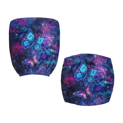 Galaxy Butterfly Computer Chair Covers Stretchable Office Chair Cover Dorm Computer Rotating Chair Slipcover 2 Piece Washable Seat and Back Cover Desk Chair Seat Cushion Protectors Purple - color: Galaxy Butterfly Purple
