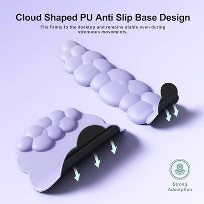MOKURU Cloud Mouse Pad with Wrist Rest, Cloud Keyboard Wrist Rest, Mouse Pad Wrist Support, Ergonomic Keyboard Mouse Wrist Support (Purple) - color: Purple