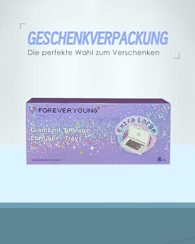 8pcs ForeverYoung Extra Large Diamond Art Storage Containers Tray, Diamond Art Accessories Diamond Painting Trays with Lids, 2-in-1 Diamond Art Trays and Diamond Painting Storage, Purple Box - size: 8pcs Extra Large Refill set