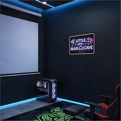 12×8 Inch Neon Aluminum Gaming Sign Wall Art Boys Teen Bedroom | arcade merch,video poster,hobby novelties,teen collectibles,male trinkets,retro accents - color: PM321007, size: 12" x 8"