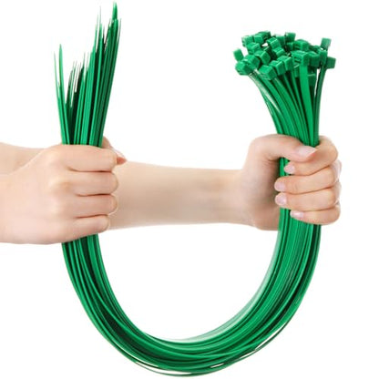 Shappy 24 Inch 50 Pcs Zip Ties Heavy Duty Strong Large Cable Wire Ties Zip Industrial Sturdy Wire, Awnings Tying Branches Bundling of Crops Fixed Water Pipes (Green) - color: Green, size: 24 inch