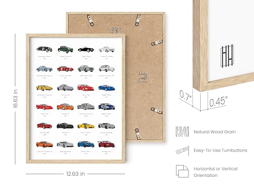 HAUS AND HUES Race Car Poster - Super Car Poster - Made in The USA - Beige Frame 12x16 - color: Sports Car, size: 12"L x 16"W, style: Beige Framed