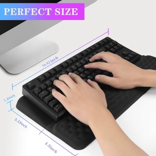 Computer Keyboard Stand Pad with Wrist Rest, Ergonomic Comfy Tilted Keyboard Stand Riser Holder Pad for Office Home (Black) - color: Black