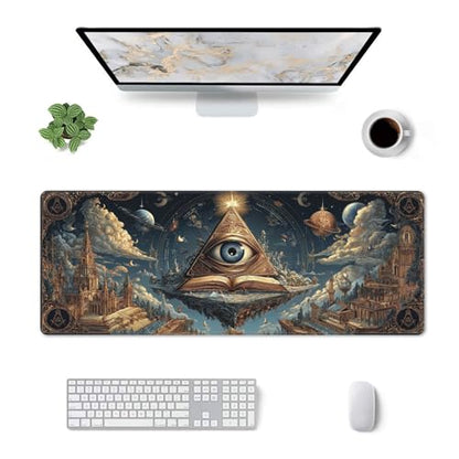 Gothic Masonic Mouse Pad Extended Large Gaming Mouse Pad XL Stitched Edges for Gamer Home Office 31.5 X 11.8 Inch - color: Gothic