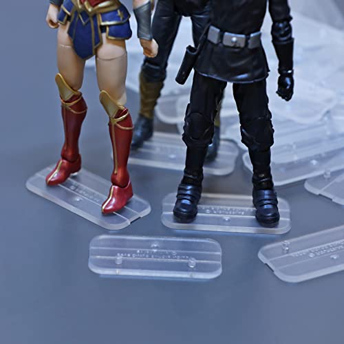 100PCS 6 inch Action Figure Stand Display, Figures Toy Organizer Bases Support Stands, Compatible with 1/12 Mavel Legends Series/GiJeo Classified Series/D C/Mo tu Models, Square - color: 100PACK Transparent(Square)