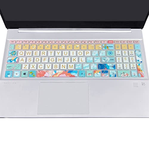 Keyboard Cover for 15.6 HP Laptop 15-fc 15-fd 15t-fd 15z-fc Series, HP Pavilion 15-eg 15t-eg 15-eh 15-er, 17z-ca 17-cn 17-cp 17z-cp Series, Litter Flowers - color: Litter Flowers