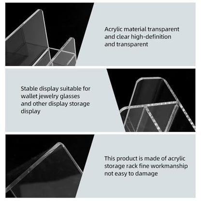 Acrylic Wallet Display Stand Purse Handbag Organizer, Clear Jewelry Riser Display Stand Purse Display Rack, Acrylic Display Shelf for Cosmetic Perfume Jewelry Sunglasses Handbag (2 PCS-6 Tier) - size: 2 PCS-6 Tier