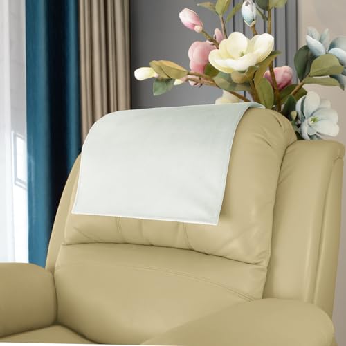 Soft Velvet Non Slip Recliner Headrest Protector, Headrest Cover for Recline Chair,Lazy Boy Headrest Cover, Head Protector for Sofa,Theater Seat, Home & Office Chair 17x27, Ivory - color: Velvet Ivory