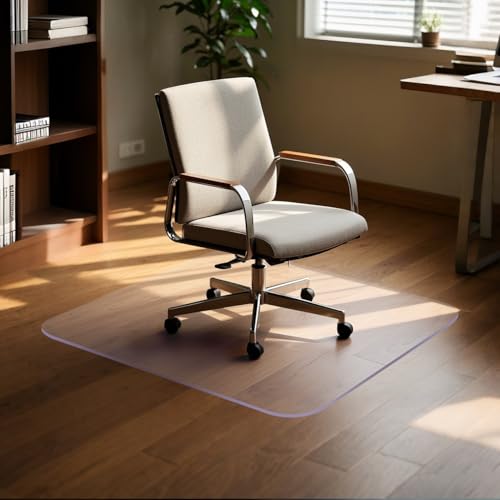 SOONAN Chair Mat for Hardwood Floors 36" x 48", Clear Office Desk Chair Mat 0.08" Thick Heavy Duty, Non-Slip Transparent Floor Protector for Wood, Tile, Laminate & Vinyl, Home Office - size: 48" x 36" x 0.08"