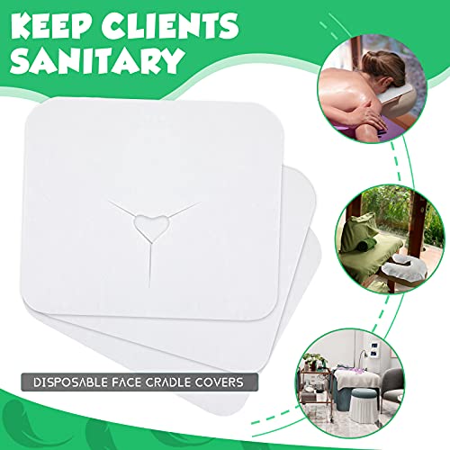 200 Pieces Disposable Face Cradle Covers Massage Headrest Covers for Massage Tables and Massage Chairs Beauty Spa Salon Bed, 11.8 x 15.7 Inches (White) - color: White