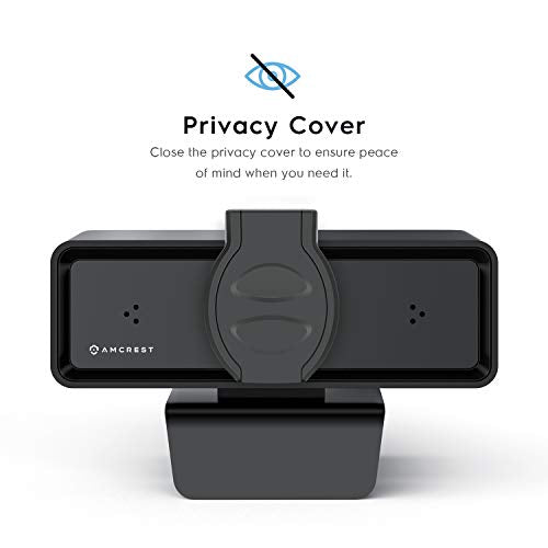 Amcrest 1080P Webcam with Microphone & Privacy Cover, 2 Noise-Cancelling Mics, USB Webcams for Desktop/Laptop PC Computer, Web Cam for Calls, Conference, Zoom, Skype, Online Classes, Meetings AWC2198