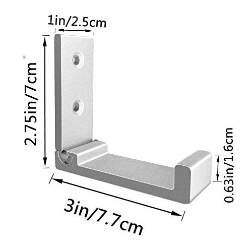 Folding Coat Hooks, 5Pcs Wall Hooks for Hanging Coat Towel Hooks Hardware Heavy Duty Aluminum Alloy Headphone Holder Hooks No Rust Wall Mounted with Screws for Hat, Bags, Fitness Equipment (Silvery) - color: Silvery