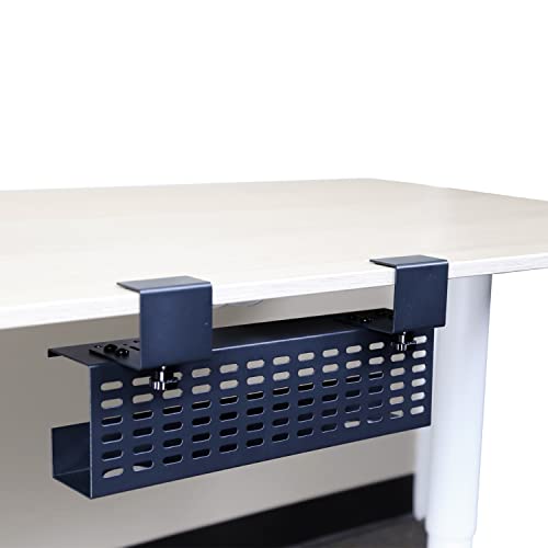 AEONS Under Desk Cable Management Tray Black Horizontal 16-inch Under Desk Removable C Clamp Mount Computer Cord Raceway and Modesty Panel - style: 16” Clamp