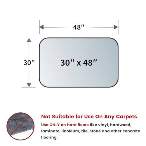 Yecaye Office Chair Mat for Hardwood Floor, 30" x 48" Clear Computer Desk Chair Mat, PVC Heavy Duty Floor Protector for Rolling Chairs, 1.7mm Thick Chair Mat (Transparent, 30" x 48" x0.07'') - size: 30" x 48" x 0.07''