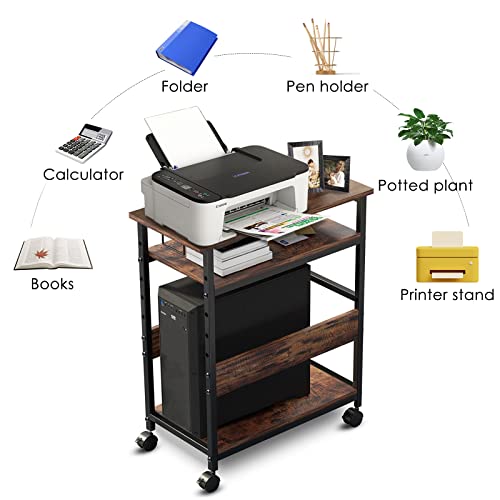 TooCust Computer Tower Stand, Computer & Machine Carts, Computers Towers Floor Stand, PC Towers Shelf, 3-Tier PC Tower Floor Stand with Side Shelf, Mobile Rolling CPU Holder Cart for Home Office - style: Small(for mini and mid tower)