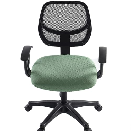 Stretch Jacquard Office Chair Cover, Removable Washable Desk Chair Cover, Anti-dust Seat Cushion Protectors - Green - color: Green, size: Chair Seat Cover