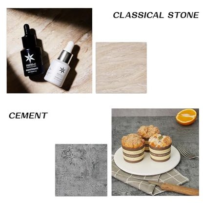 5PCS Photo Backdrop Boards with Carry Bag,16x16Inch Marble Cement Wooden Photography Background Flat Lay Props for Food, Product, Jewelry, EOAJAFOU - color: Wooden/Grey/Cement/Stone/Marble