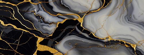 Large Gaming Mouse pad,Grey Gold Marble Anti Slip Rubber Base Mouse pad, Suitable for Computer, Laptop, Office Desk Accessories - color: Grey gold marble