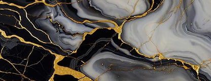 Large Gaming Mouse pad,Grey Gold Marble Anti Slip Rubber Base Mouse pad, Suitable for Computer, Laptop, Office Desk Accessories - color: Grey gold marble