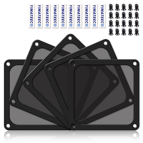Dust Filter PC 120mm for Computer Cooler/PSU/Routers Nylon 80 Mesh, Magnetic Frame PC Fan Dust Mesh PC Cooler Filter Dustproof Computer Fan Grills (Nylon, 120 * 120mm, 5pcs, Black) - color: Black, size: 5pcs - Nylon