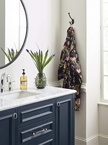 Amerock H55465MB | Adare Double Prong Decorative Wall Hook | Matte Black Hook for Coats, Hats, Backpacks, Bags | Hooks for Bathroom, Bedroom, Closet, Entryway, Laundry Room, Office - color: Matte Black